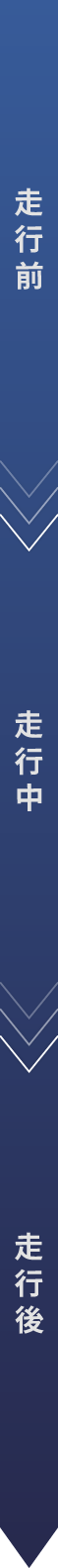 走行前、走行中、走行後