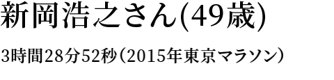 3時間28分52秒（2015年東京マラソン）