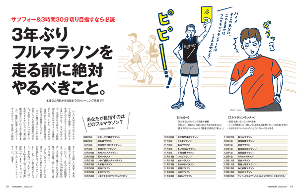 特集ページ：目指すは3時間30分切り＆サブフォー！<br>3年ぶりフルマラソンを走る前に絶対やるべきこと×5