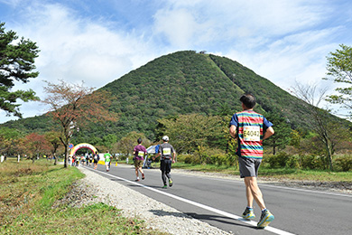 榛名富士を見ながら走る