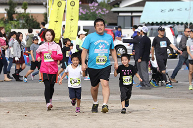 2kmファミリーの部への親子参加は素敵な思い出に