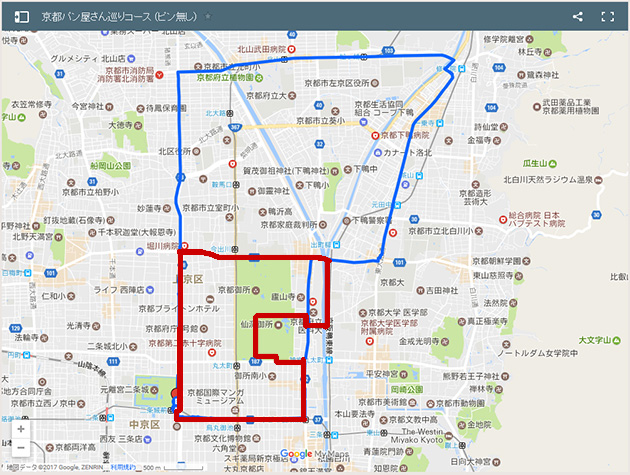 ※赤線が当日走ったコースです