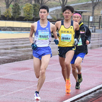 エキシビションレースで走りを魅せてくれた、溜池勇太選手と菊池貴文選手、がんばれゆうすけさん（東洋大学陸上競技部出身）