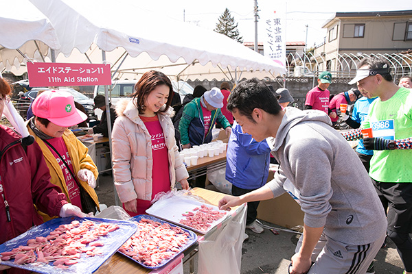 東北ならではのエイドが用意されている