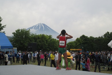 会場、コースでは富士山が眺められる