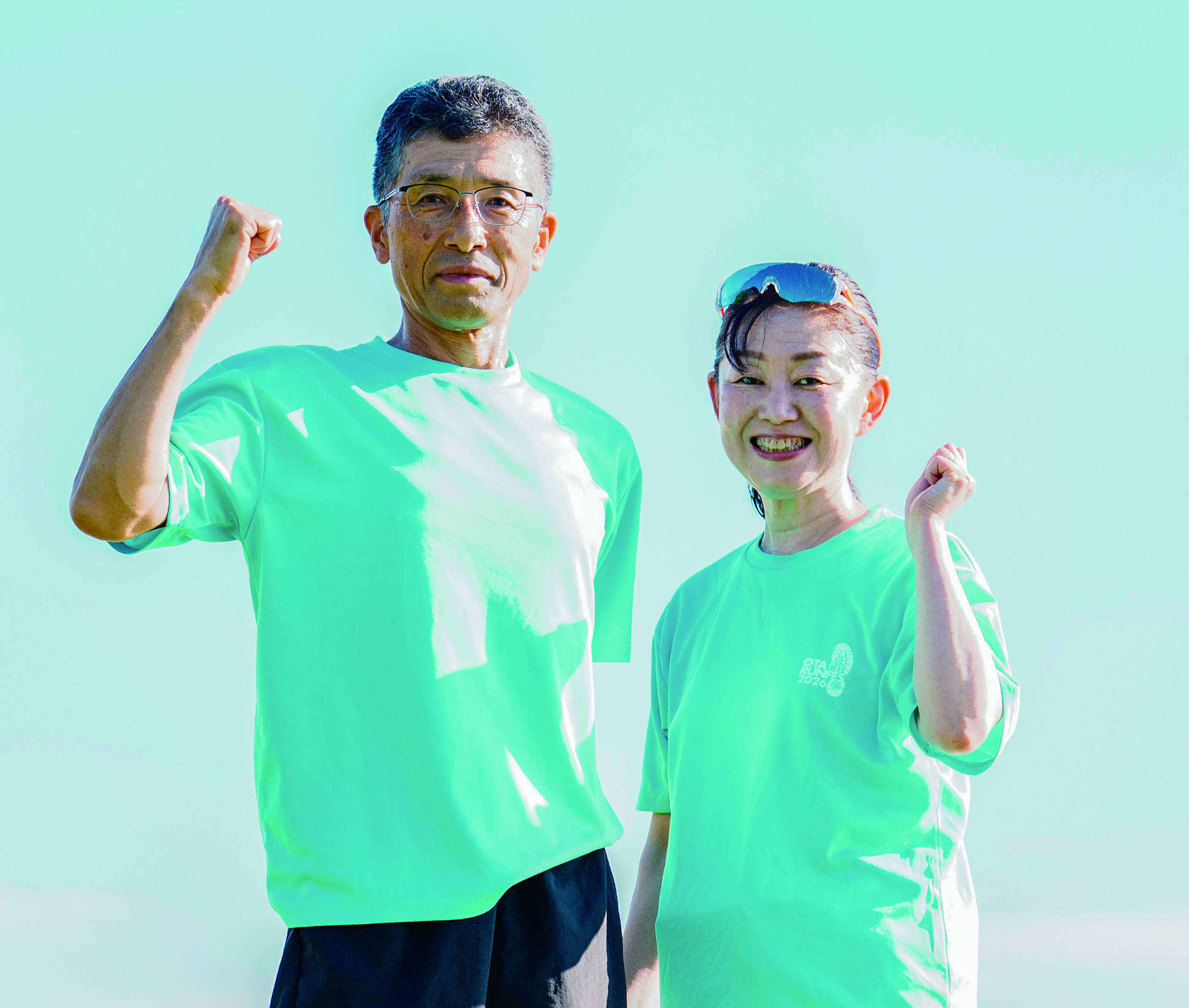 森伸一校長と佐藤暁子副校長はどちらもランナー