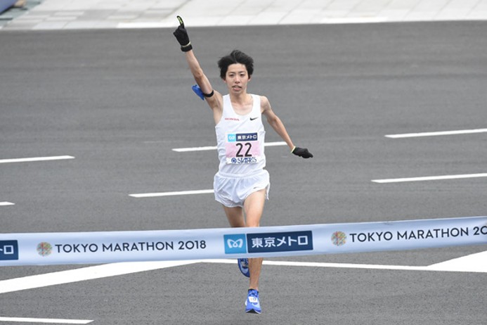 2018年2月の東京マラソンで2時間6分11秒の日本新記録を打ち立てた設楽悠太選手（写真／青山義幸）