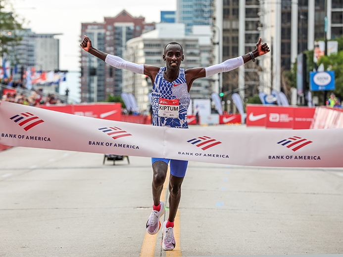 世界記録保持者のケルヴィン・キプタム選手 ©Bank of America Chicago Marathon/Kevin Morris.